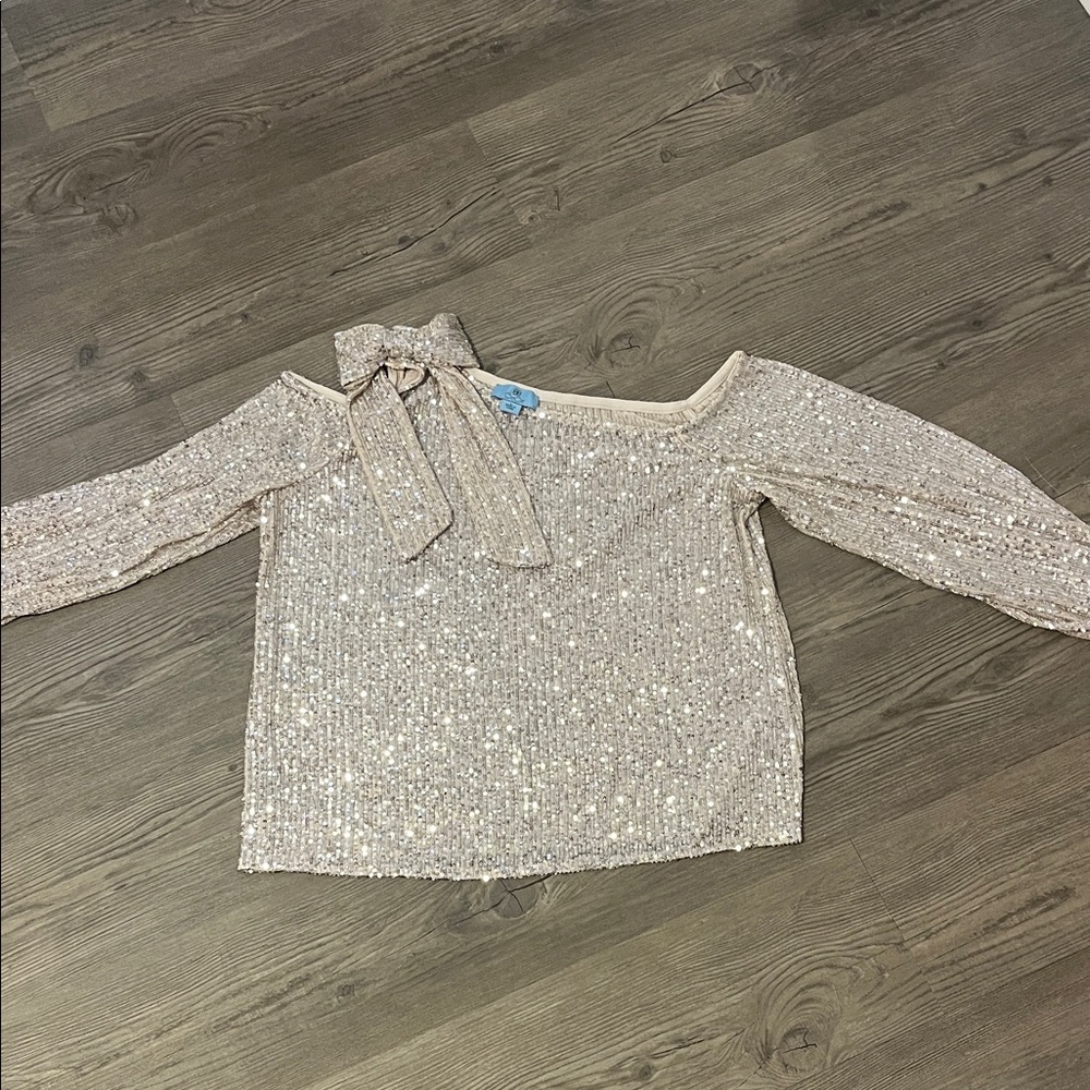 CeCe Shimmering Sequin Top